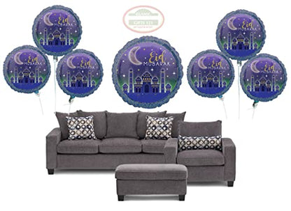 48 Packs Eid Balloons Set Moon & Star Mylar Foil Balloons, Helium-Ready, Islamic Wall Decoration, Ramadan Gift, Eid Mubarak Party Decor for Eid al-Fitr Celebrations - style: 48 Balloons