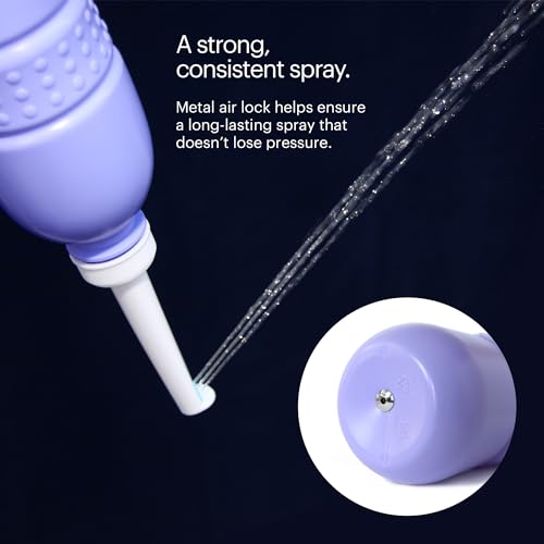 Brondell GoSpa Travel Bidet GS-70 – Portable Peri Bottle for Postpartum & Perineal Care, 400ml Handheld Bidet with Angled Nozzle, Collapsible Design, Nozzle Storage & Travel Bag, Amaranthine - color: Amaranthine