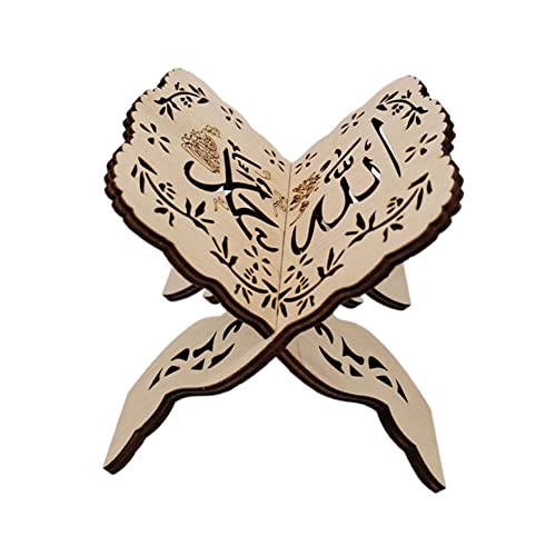Eforcase Foldable Wooden Quran Book Stand with Intricate Carvings, Brown, Book Stand, Quran Holder, Foldable, Fashion, Ramadan Gift - color: Type 2