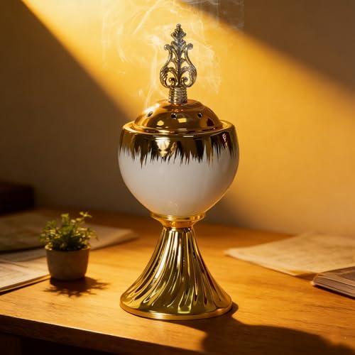 Bakhoor Incense Burner Holder 7.76in Height Stable Ceramic Incense Burner - size: Style A