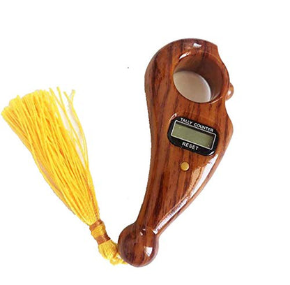Digital Finger Tasbeeh Misbaha Counter for Prayer Islamic Tasbih Muslim (Walnut)