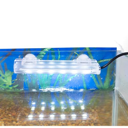 Penn-Plax Cascade Ultra Bright Mini LED Light - Submersible Aquarium Accent Light with 6 White Bulbs - USB Powered with On/Off Switch, Suction Cups or Clip Mount - Great for Desktop & Nano Fish Tanks