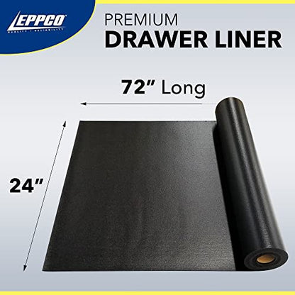EPPCO Enterprises Tool Box Drawer Liner 24-inch Wide x 72” Long Non-Slip Tools Chest Mat, Black - size: 24"W x 72"L