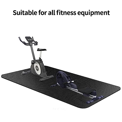 Treadmill Mat,Bike Mat Compatible with Peloton Bike Elliptical Treadmill,Folding Pad Exercise Equipment Under Exercise Trainer Pad for Stationary Indoor Spin - size: 60"L x 29.5"W x 0.2"Th