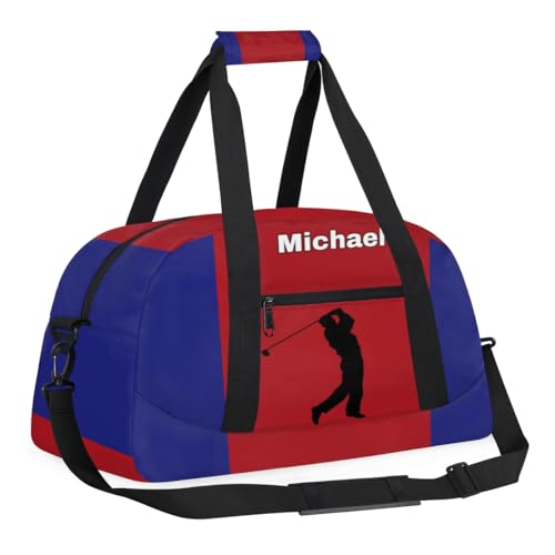 Custom Name Sports Duffel Bag Training Bag, Golf Silhouette | Personalized Named Practice Travel Overnight Training Bag - color: Color 11