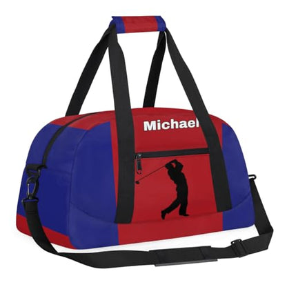 Custom Name Sports Duffel Bag Training Bag, Golf Silhouette | Personalized Named Practice Travel Overnight Training Bag - color: Color 11