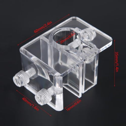 20mm Acrylic Aquarium Hose Clip Holder – Adjustable Pipe Clamp for 12-16mm Tubes, Leak-Proof Fish Tank Mount with Screws