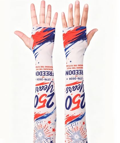 Aueyan Arm Sleeves for Men Women,Cooling Sleeves with Thumb Holes,Funny Sun Protection Arms Cover with Print Pattern - color: 250 Year