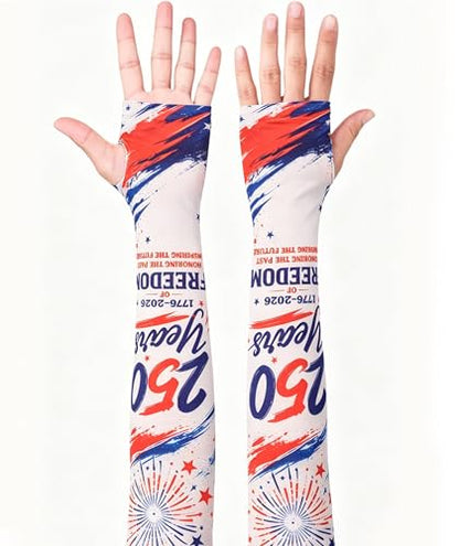 Aueyan Arm Sleeves for Men Women,Cooling Sleeves with Thumb Holes,Funny Sun Protection Arms Cover with Print Pattern - color: 250 Year