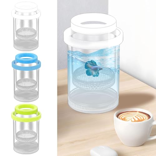 3 Pack Floating Fish Isolation Box for Aquarium Tank, Floating Breeder Hatching Box Clear Hatchery Incubator for Baby Fish Betta Guppy Clownfishes