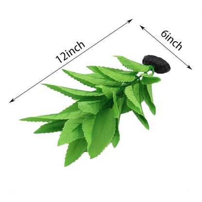 2-Pack 12 Inch Aquarium Silk Aquarium Plants, Artificial Plastic Plant | For Small Tank, Goldfish, Fish Hides - color: Green a
