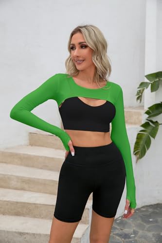 Cooling Shawl Arm Sleeve Sun Protection Women's tops for Golfing,Riding,Driving - color: Grass Green, size: Medium