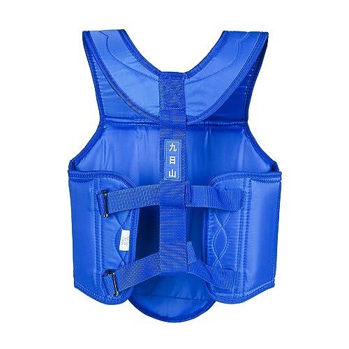 Wesing Martial Arts Muay Thai Boxing Chest Protector MMA Sanda Chest Guard - size: Large, style: Blue