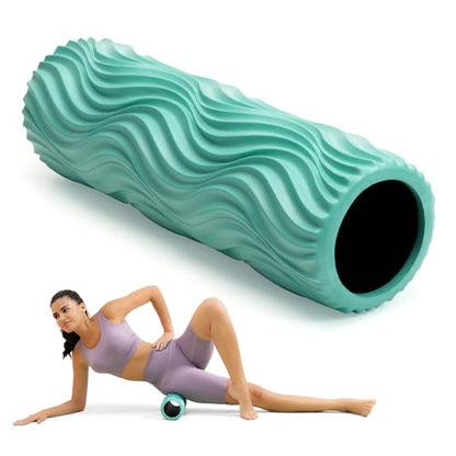 SUBCULTURE Pick Foam Roller - Medium Density Deep Tissue Massager for Muscle Massage and Myofascial Wave Textured Release, Back Roller for Pain Relief & Stretching - color: Turquoise