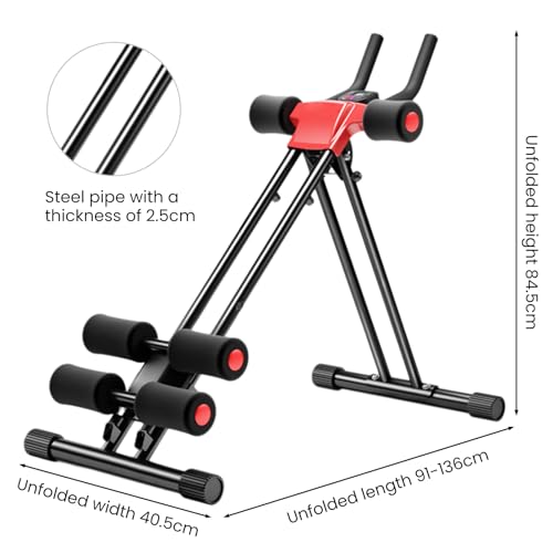 Ab Workout Equipment,Health & Fitness Foldable Hyperextension Roman Chair Full Body Workout for Home Gym, Strength Training Exercise Equipment for Body Shaping, Foldable Waist Trainer Suitable for Beginner