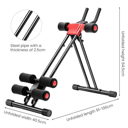 Ab Workout Equipment,Health & Fitness Foldable Hyperextension Roman Chair Full Body Workout for Home Gym, Strength Training Exercise Equipment for Body Shaping, Foldable Waist Trainer Suitable for Beginner