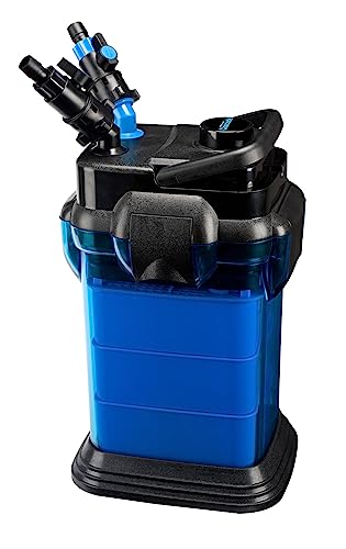 Penn-Plax Cascade 1000 Canister Filter - 265 GPH Aquarium Filter for Tanks Up to 100 Gallons - 360 Degree Flow Valves, Poly Fiber Pads, Bio-Sponge & Activated Carbon -Fresh & Saltwater -11.5x10x17in - size: 100 Gallons