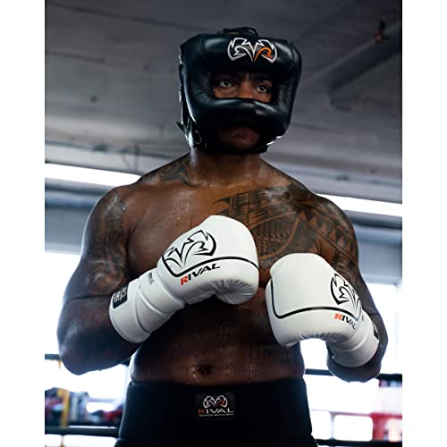 RIVAL Boxing RHGFS3 Face-Saver Sparring Headgear - Wide Eye Opening, Premium Leather, and Thermoplastic Inner Frame - color: Blue, size: Small-Medium