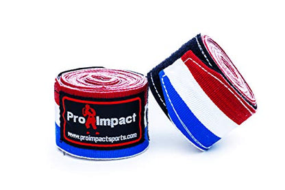 180 Inch Mexican Style Boxing Hand Wraps – Stretchable Wrist & Knuckle Support for MMA, Muay Thai, Kickboxing, Heavy Bag & Combat Training – Men & Women - color: American Flag