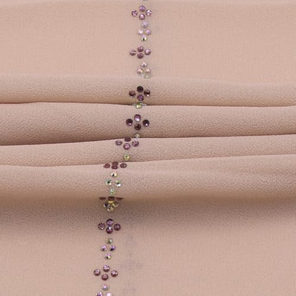RARITYUS Sparkly Rhinestone Hijab Scarf for Women Silky Chiffon Instant Muslim Islamic Hijab Head Wrap Long Shawls - color: Pink