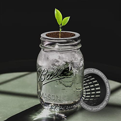 AC Infinity Net Cups 5cm Heavy Duty Garden Slotted Net Pots with Wide Lip | Wide Lip Rims, 50-Pack Black Bucket Basket for Indoor Outdoor Growing, Orchids, Aquaponics, Hydroponics - size: 2"