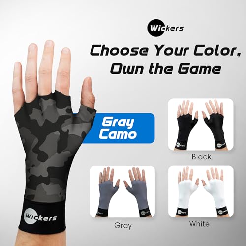 Wickers Thin Fingerless Gloves Men & Women - Lightweight Inner Boxing Gloves, Breathable Inner Glove Liners for Exercise, Gym Glove - Pair - color: Gray Camo, size: Medium