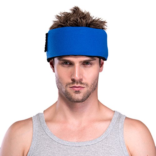 Headache Ice Pack Wrap with Strap, Reusable Gel Ice Pack for Injuries, Hot Cold Pack for Head Neck Knee Arms, 2 Flexible Gel Pack for Headache Relief, Migraine, Fever, Joint Pain, Muscle Soreness - style: 4.3" x 9.8" 2 packs+wrap