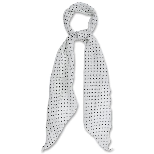 Polka Dot Scarf for Women, Chiffon Womens Scarves for Travel Date - color: White B