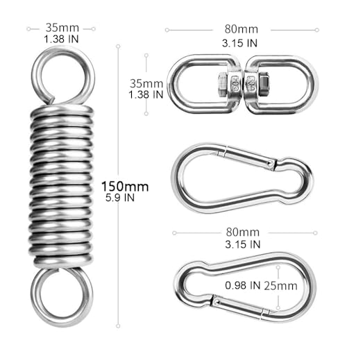 Heavy Bag Hanger, Heavy Bag Spring for Heavy Bag, Punching Bag Hanger Set with Carabiners and Spring for Punching Bags, Hammock up to 450lbs