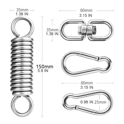 Heavy Bag Hanger, Heavy Bag Spring for Heavy Bag, Punching Bag Hanger Set with Carabiners and Spring for Punching Bags, Hammock up to 450lbs