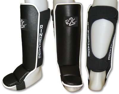 R2C Hook&Loop MMA Grappling Shin Instep - Open Back for Muay Thai, MMA, Kickboxing - size: Large