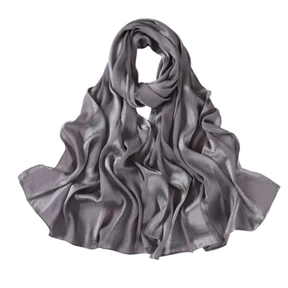 Dbdkejj Women Satin Hijab Bohemian Style Soft Wrap Elegant Foulard Turban Fashion Shawl For Daily Use - color: Color 9