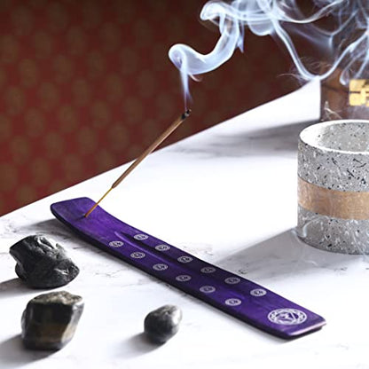 Bless-International Traditional-Handmade-Burner Wooden-Incense-Stick-Holder Ash-Catcher-Stand for-Aromatherapy-Meditation-Yoga (Heavens Blue) 10 Inches, Pack of 2 - color: Heavens Blue,10 Inch, size: Two Holders