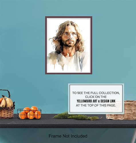 Jesus Christ Christian Wall Decor - Jesus Poster, Picture, Painting - Religious Wall Art - inspiring Christian Gifts for Women, Men - Spirituality Inspiration, Prayer, Psalms, Blessing Art Print