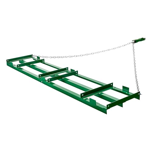 VEVOR Drag Harrow, 8 ft Heavy Duty Tow Behind Drag Harrow with Adjustable Bars & 72 in Chain, Driveway Grader Landscape Rake for ATV, UTV, Tractor, Mower Tow Behind Yard Lawn Leveling Tool - size: 8 FT- Green