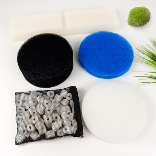 28 PCS Replacement Filter Media Kit Compatible with Fluval FX2/FX4/FX5/FX6 Aquarium Filters Include Media, Carbon Foam Pad, Water Polishing Pads, Bio-Foam Pads, Foam Block, Mesh Bag