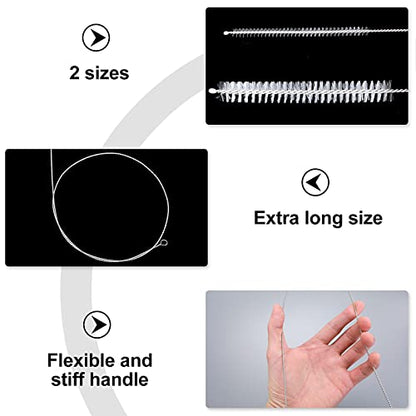 4 Pcs Extra Long Pipe Cleaners with Soft Nylon Bristles Head Cleaning Brush for Straw Tube Pipe Hose Bottle Refrigerator Drain, 1m/39in