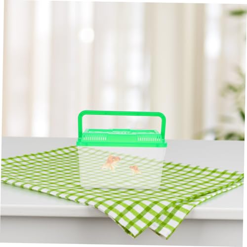 YARNOW 4Pcs Miniature Handheld Aquarium Box for Small Pets Plastic Fish Breeding Container with Convenient Handle for Turtles Hamsters Reptiles and Small Fish