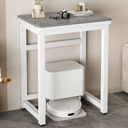 Robot vacuum cleaner storage rack,Robot Vacuum Stand Rack, Floor-Standing Storage Cabinet for Sweeper, Multi-Functional Organizer for Home & Kitchen, Fish Tank Shelf, Grey (60cm/23.6in) - color: Grey, size: 60cm/23.6in