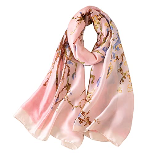 Silk Scarf 100% Mulberry Silk Fashion Scarves Long Lightweight Shawl Wrap - color: W15