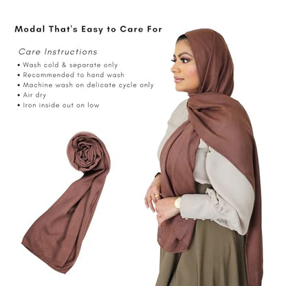 Modal Hijab for Women | Headscarf - color: Mocha Modal - Plain Hijab