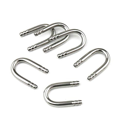 6 PCS U Shaped Stainless Steel Tube CO2 Connector for Aquarium Fish Tank Co2 Oxygen Tubing