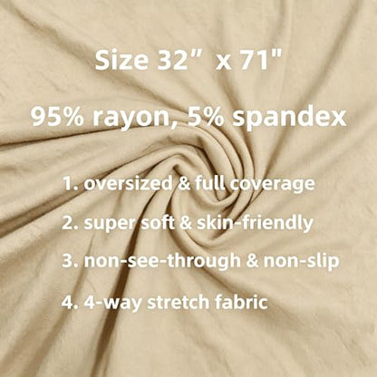 Lina & Lily Non-see-through Premium Jersey Maxi Hijab Head Scarf Wrap for Muslim Women - color: Beige