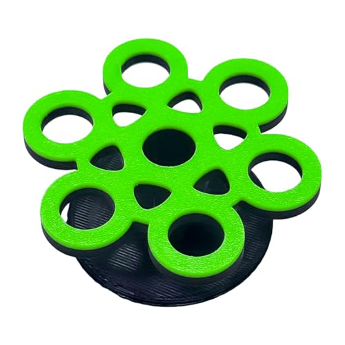 GlowRack UV Sand Frag Rack – Reef-Safe Coral Propagation Holder | Holds 7 Standard ½” Frag Plugs | Low-Profile, Substrate Base | Glows Under Reef Lighting | Handmade Aquarium Decor (UV Green) - color: Uv Green