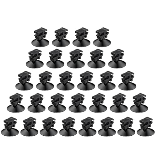 Suction Cups for Aquarium 30 Pieces Aquarium Suction Cup Holders | Fish Tank Cable Holder for Air Pump Power Cord Wire Cable Tube Airline Hose LED Strips Decoration
