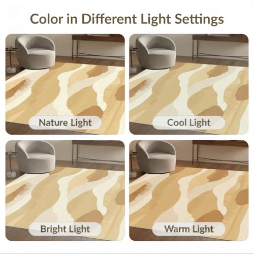 8'x10' Washable Flatwoven Rug, Cream Modern Abstract Stain Resistant Extra Large Carpet for Dining Room, Large Office, Lounge, Non-Slip Chair-Friendly Mat | Ref:1910346 - color: Beige/Pattern 1, size: 8' x 10' (Rectangular)