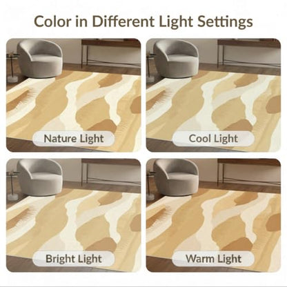 8'x10' Washable Flatwoven Rug, Cream Modern Abstract Stain Resistant Extra Large Carpet for Dining Room, Large Office, Lounge, Non-Slip Chair-Friendly Mat | Ref:1910346 - color: Beige/Pattern 1, size: 8' x 10' (Rectangular)