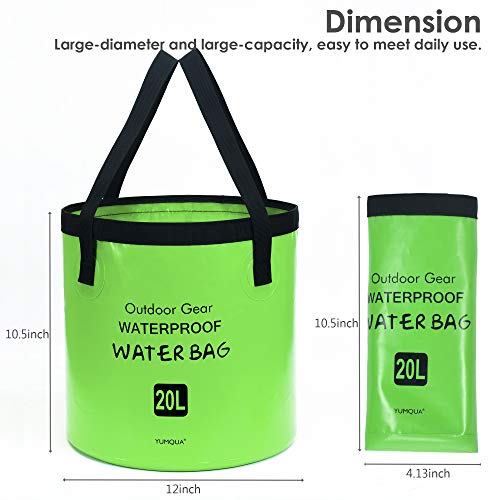 Collapsible Bucket 5 Gallon, Multifunctional Portable Folding Bucket Water Container Wash Basin for Camping Fishing Hiking Traveling Backpacking Outdoor Survival Gardening Car Washing - color: Green