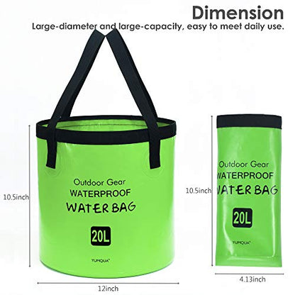 Collapsible Bucket 5 Gallon, Multifunctional Portable Folding Bucket Water Container Wash Basin for Camping Fishing Hiking Traveling Backpacking Outdoor Survival Gardening Car Washing - color: Green