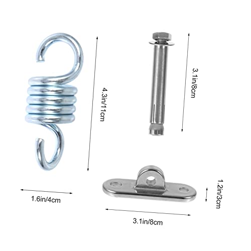 Toyvian 1Set Heavy Duty Hammock Hanging Kit Stainless Steel Swing Hook with Rotatable Bracket Spring Accessories for Easy Setup for Outdoor Swings Heavy Bags
